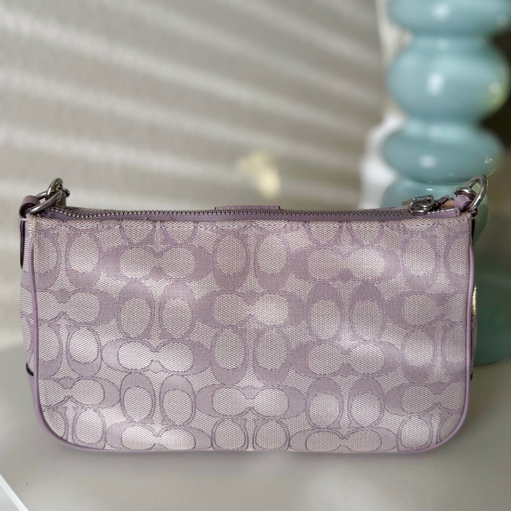 Coach Purple Signature Jacquard Shoulder/Crossbody Bag with two straps - Picture 5 of 7